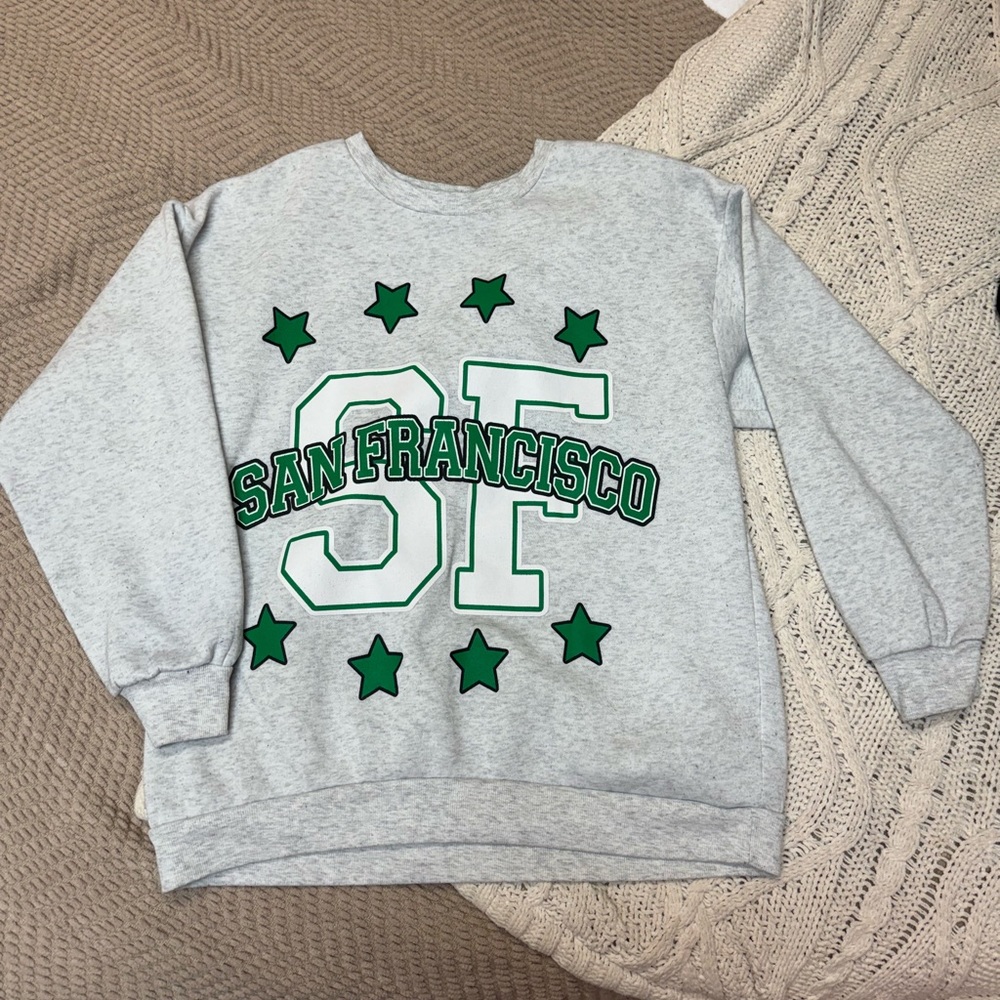 Birch and Stone sweatshirt, color grey, size medium.